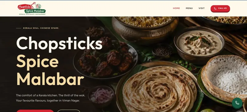 Chopsticks Spice Malabar website